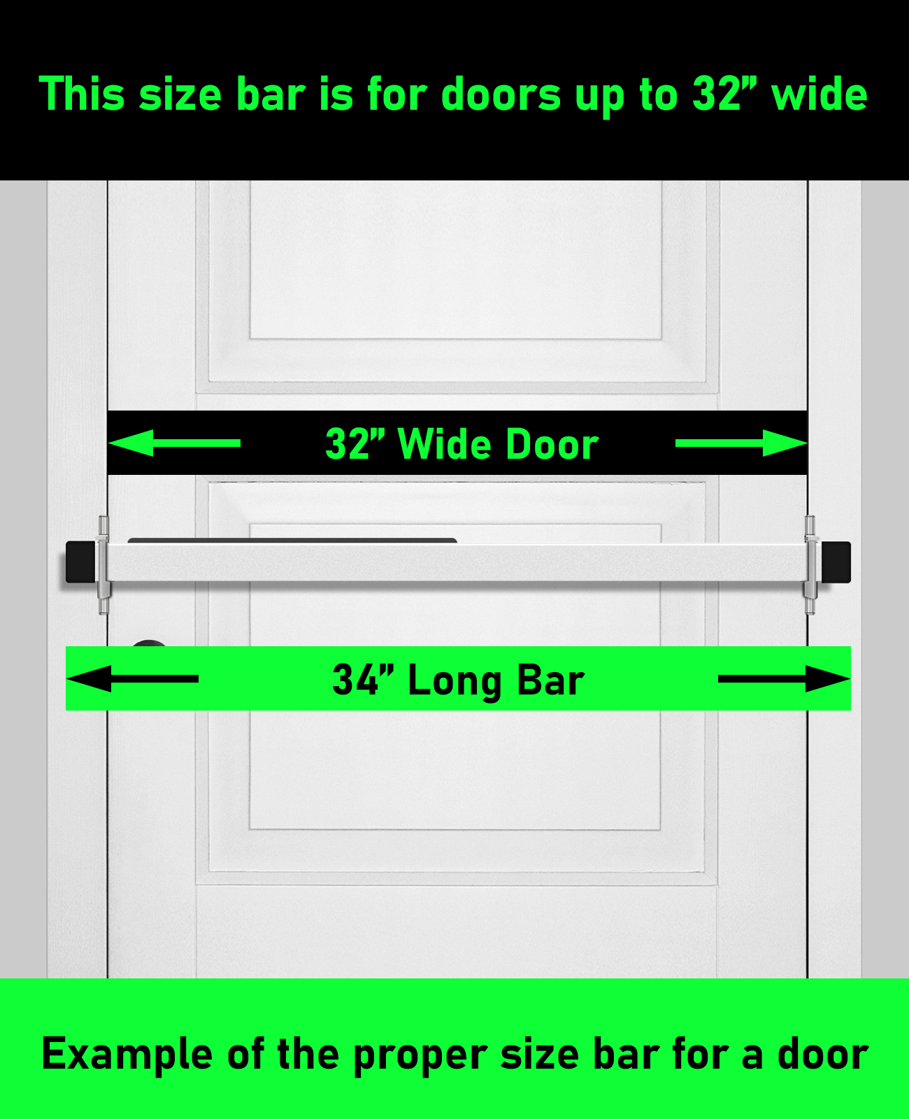 Doorricade 34" Door Security Bar IN SILVER - Image 2