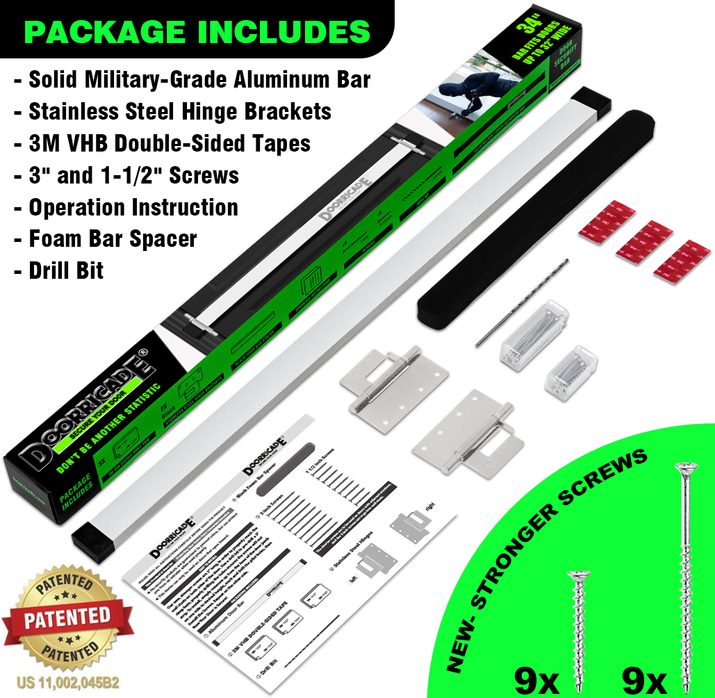 Doorricade 34" Door Security Bar IN SILVER - Image 3