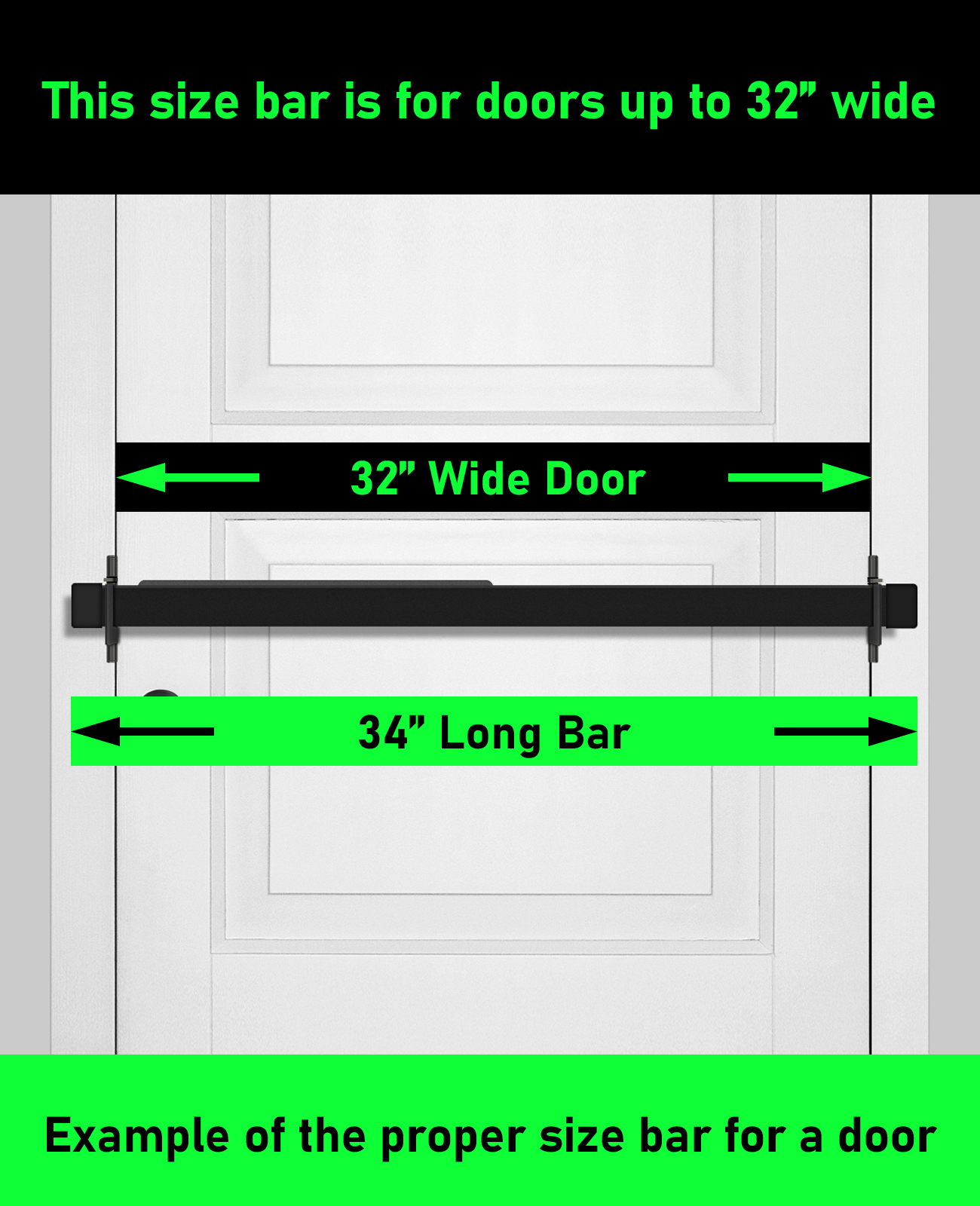 Doorricade 34" Door Security Bar in All Black - Image 2