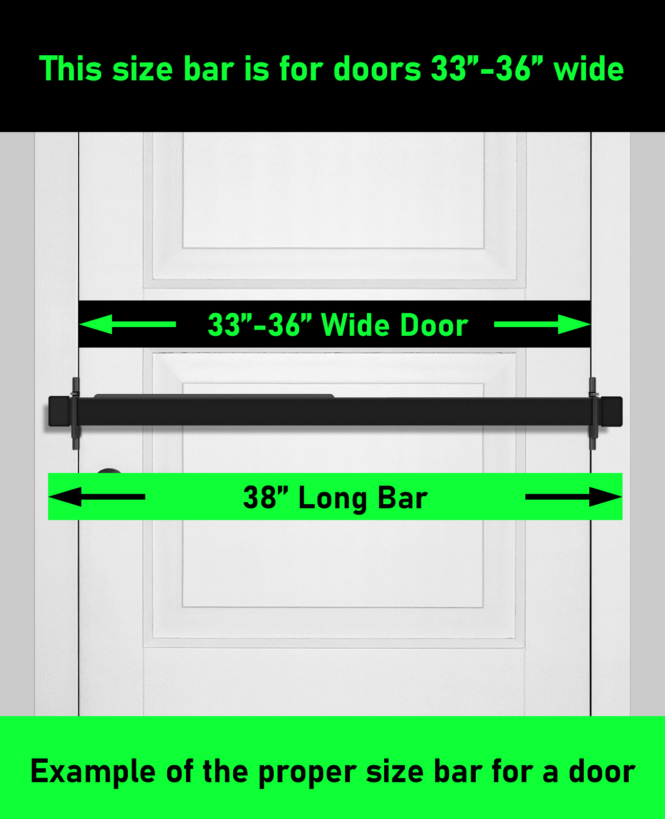 Doorricade 38" Door Security Bar in All Black - Image 2